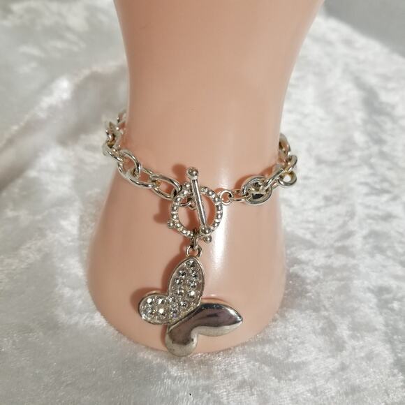 Sarah Coventry toggle bracelet with butterfly 1.1980 - Picture 1 of 10